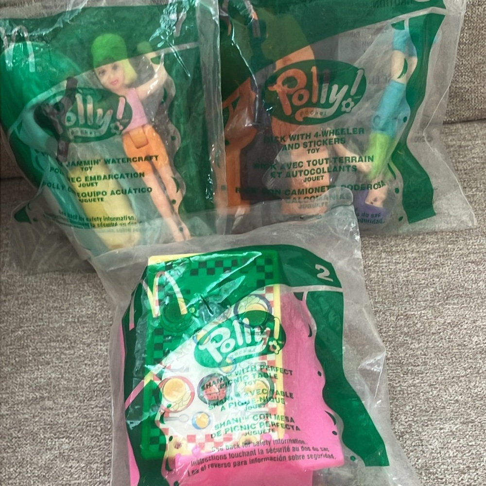 Vintage MacDonalds Happy Meal  Polly Pocket McDonald's Toys GLOW IN THE DARK Set